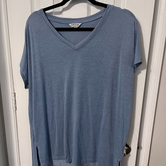 Orvis Tops - Orvis Blue women’s V-Neck knit T-Shirt blouse